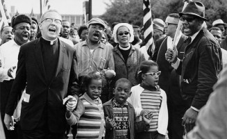 Abernathy and MLK march. Photo courtesy Wikimedia Commons.