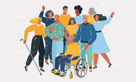 Group of diverse disabled people celebrating